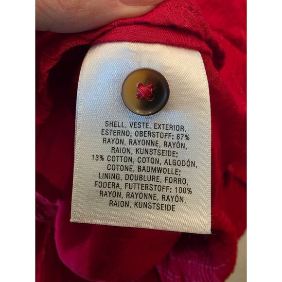 Maeve by Anthropologie Aria Textured Shirt Dress SZ Small Cherry Red - Picture 7 of 8